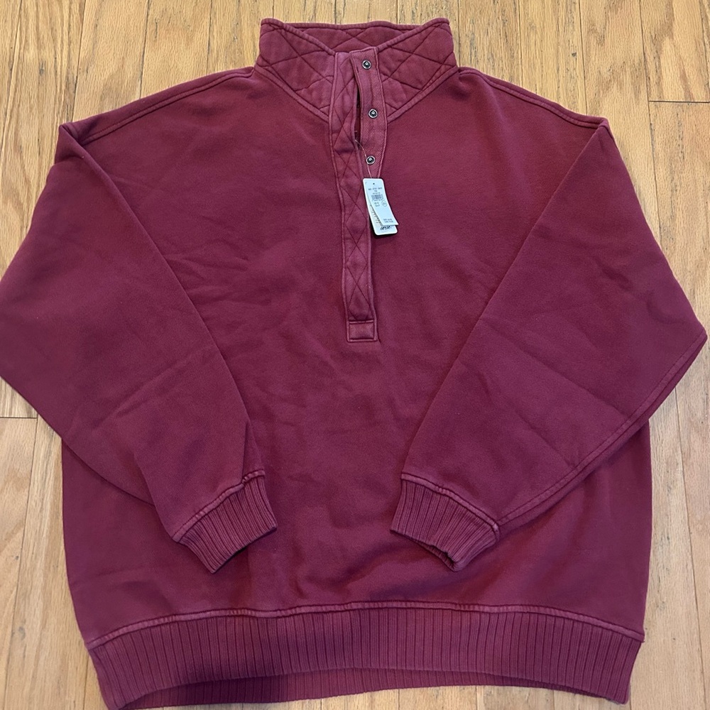 NWT Aerie oh snap sweatshirt deep cherry size small